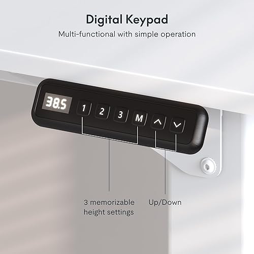 Miniatura 5 de SANODESK Escritorio de pie de 4 patas, escritorio eléctrico ajustable en altura con ajustes preestablecidos de memoria para oficina en casa,