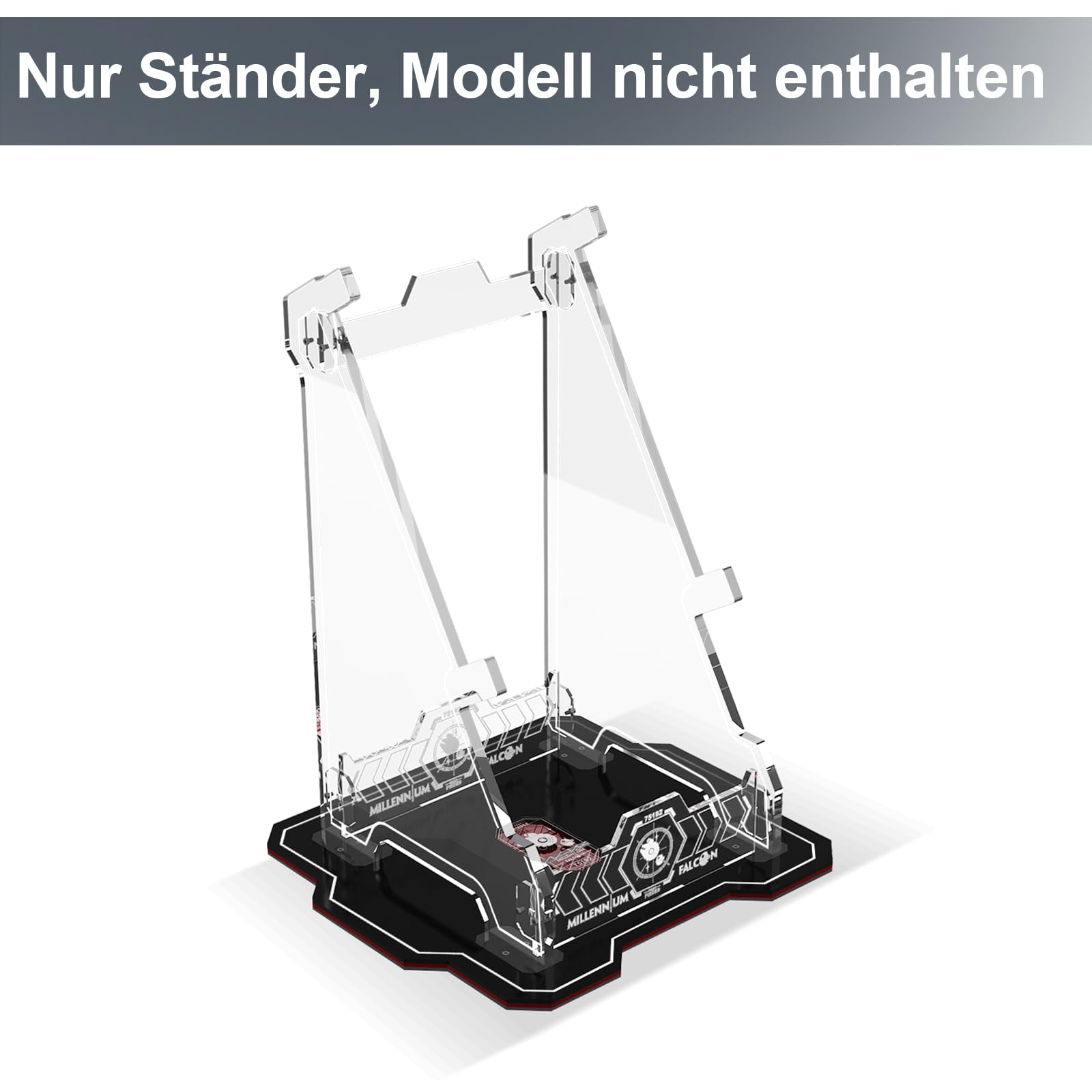 cooldac Acryl Display Ständer kompatibel mit Lego Star Wars Millennium Falcon 75192, Vertikaler Transparenter Display-Ständer(Nur Display-Ständer, Kein Modell Enthalten)