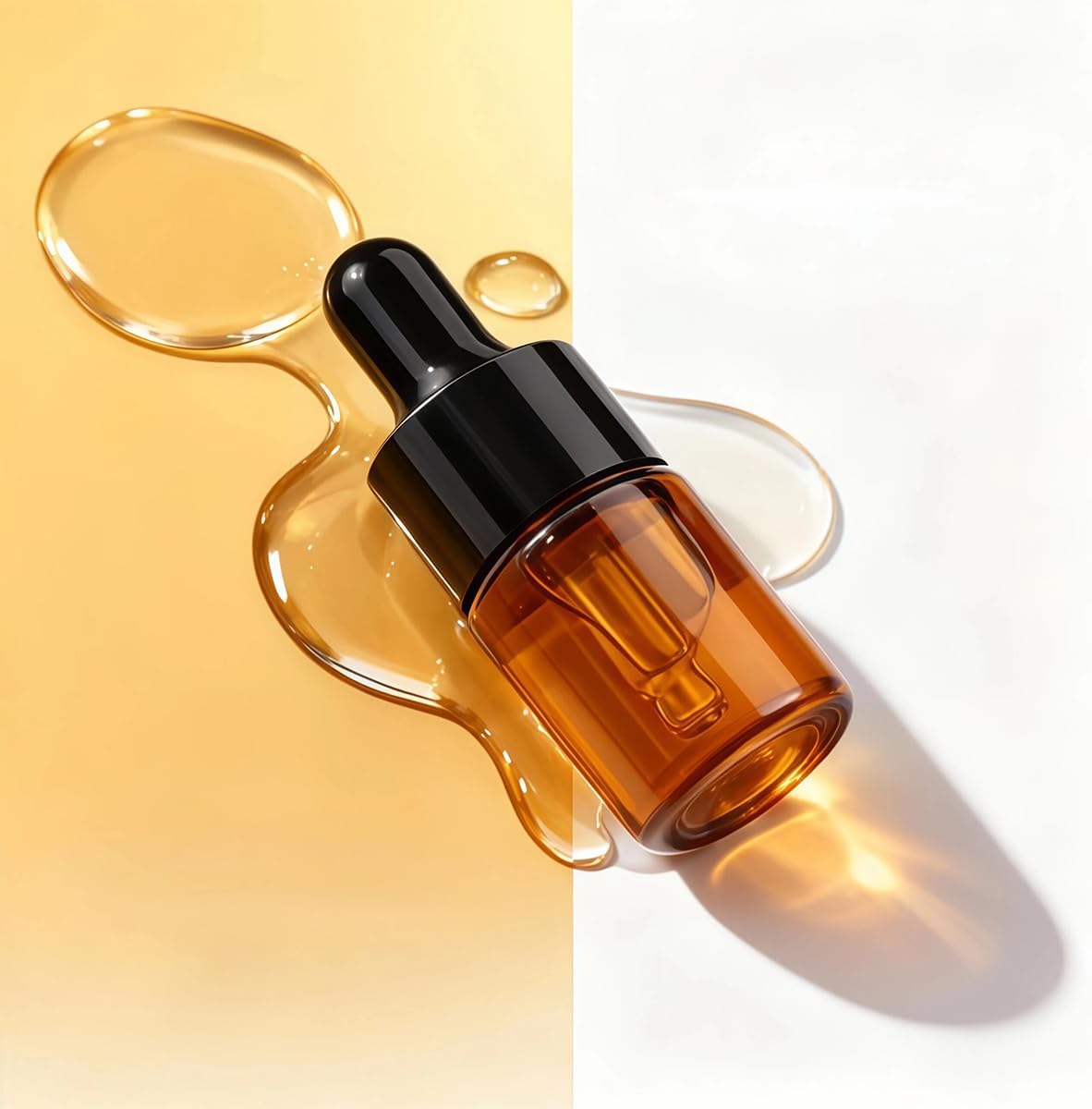 6Pcs 3ml Dark Brown Glass Bottle with Glass Eye Dropper Cosmetics Small Sample Container