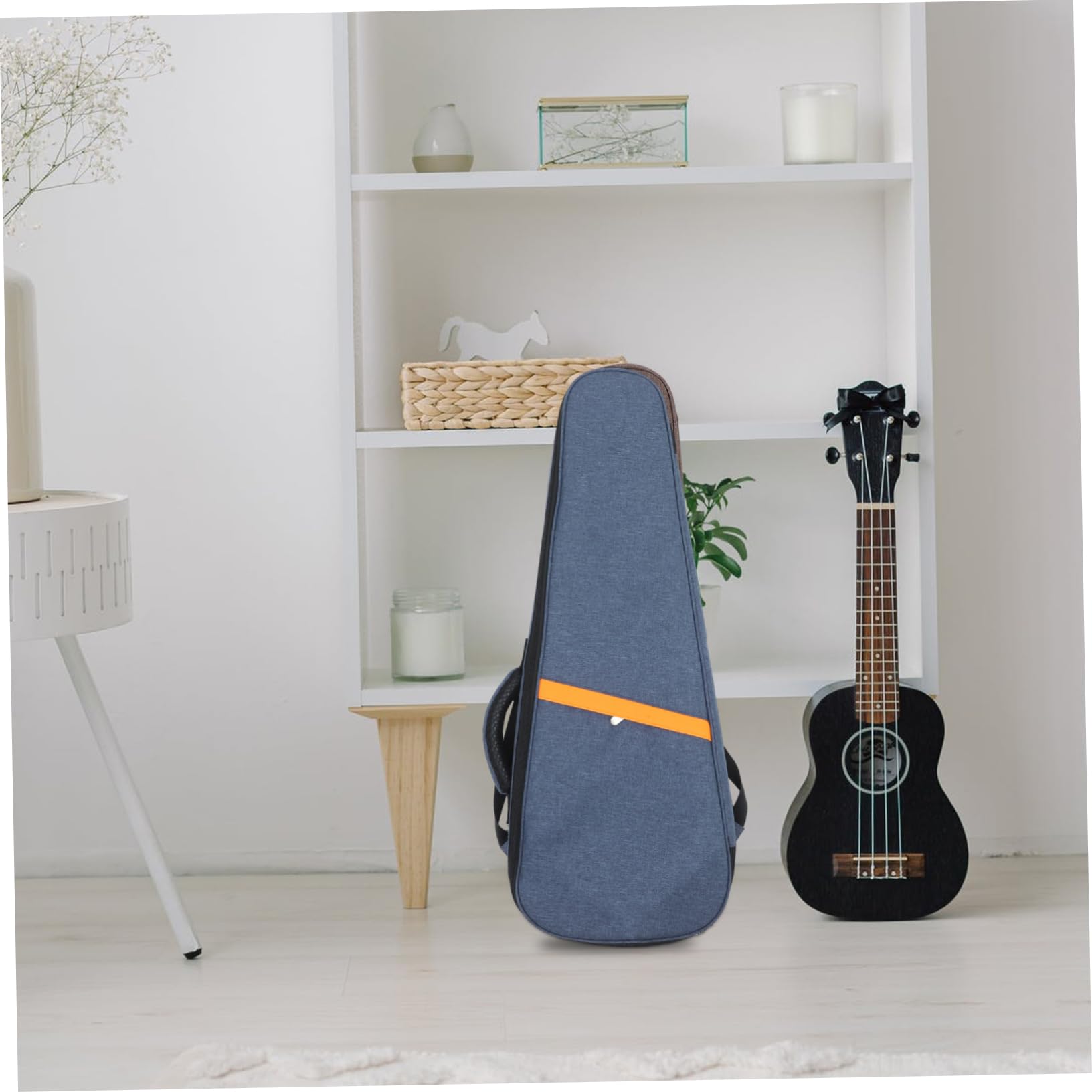 Paquet de Rangement Construction Robuste et Léger pour Ukulélé 26 Pouces en Tissu Oxford Bleu Mousse Épaisse pour Séances de Pratique et Concerts