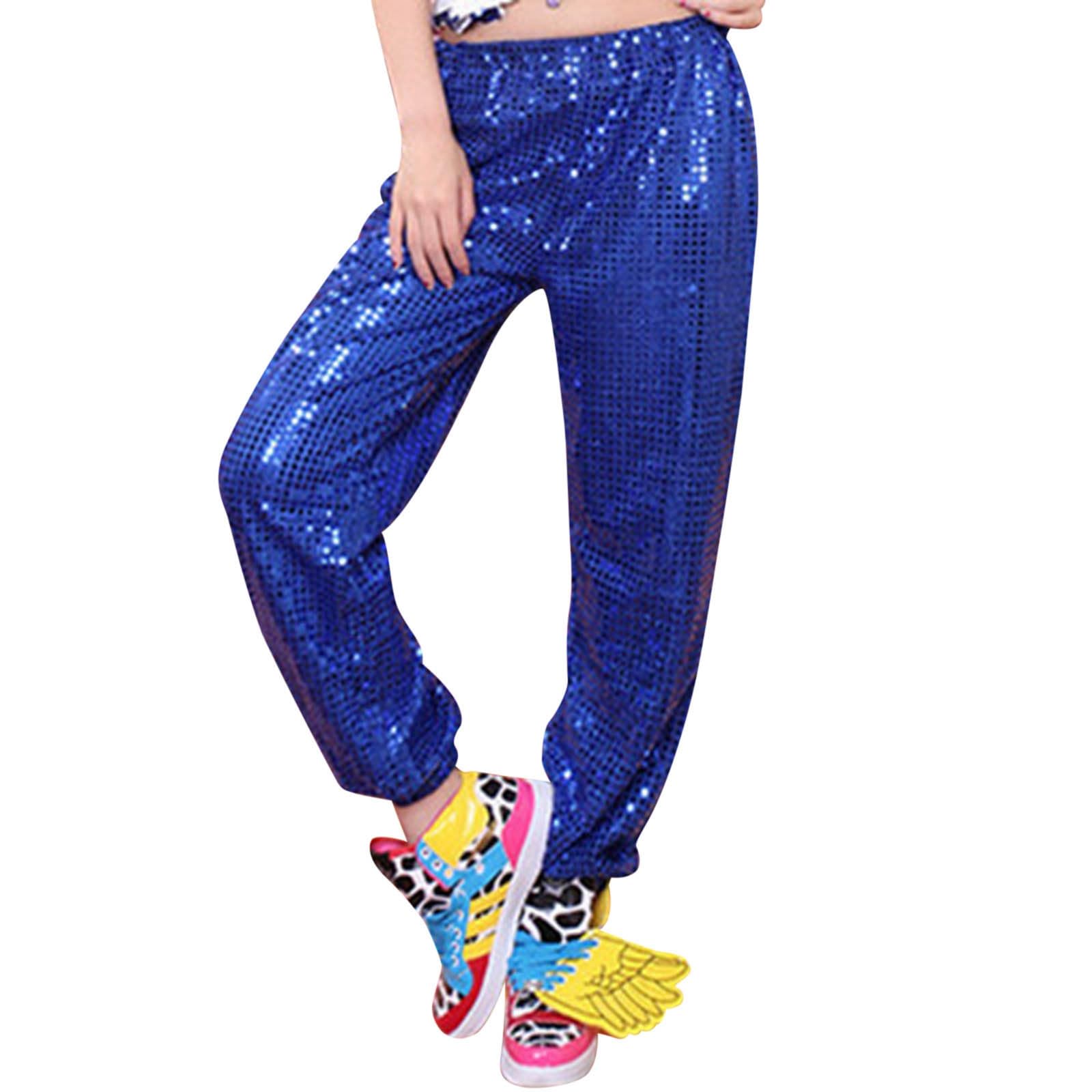 Women's Carnival Glitter Sequin Joggers Skinny Casual Party Disco Hiphop Dance Costume Trousers Tracksuit Bottoms Women 70 S Fancy Dress Festival Wear