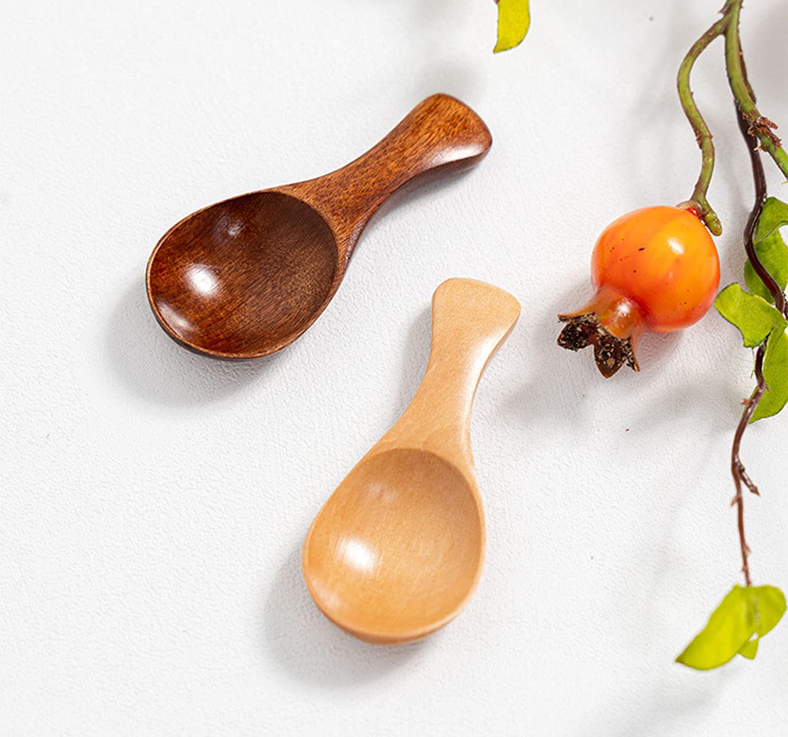 Set 12 Cucchiaini Di Legno Fatti A Mano - Mini Cucchiaini Per Spezie, Caff&egrave;, Marmellata 5 Pollici
