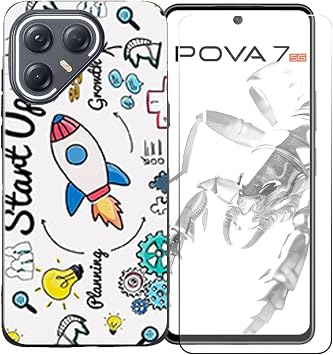 LLM36 Tempered Glass Screen Protector for Tecno Pova 7 5G 6.78" for CongJiaLingXi Case with Soft Silicone Shell Bumper Shockproof TPU Protective Cover