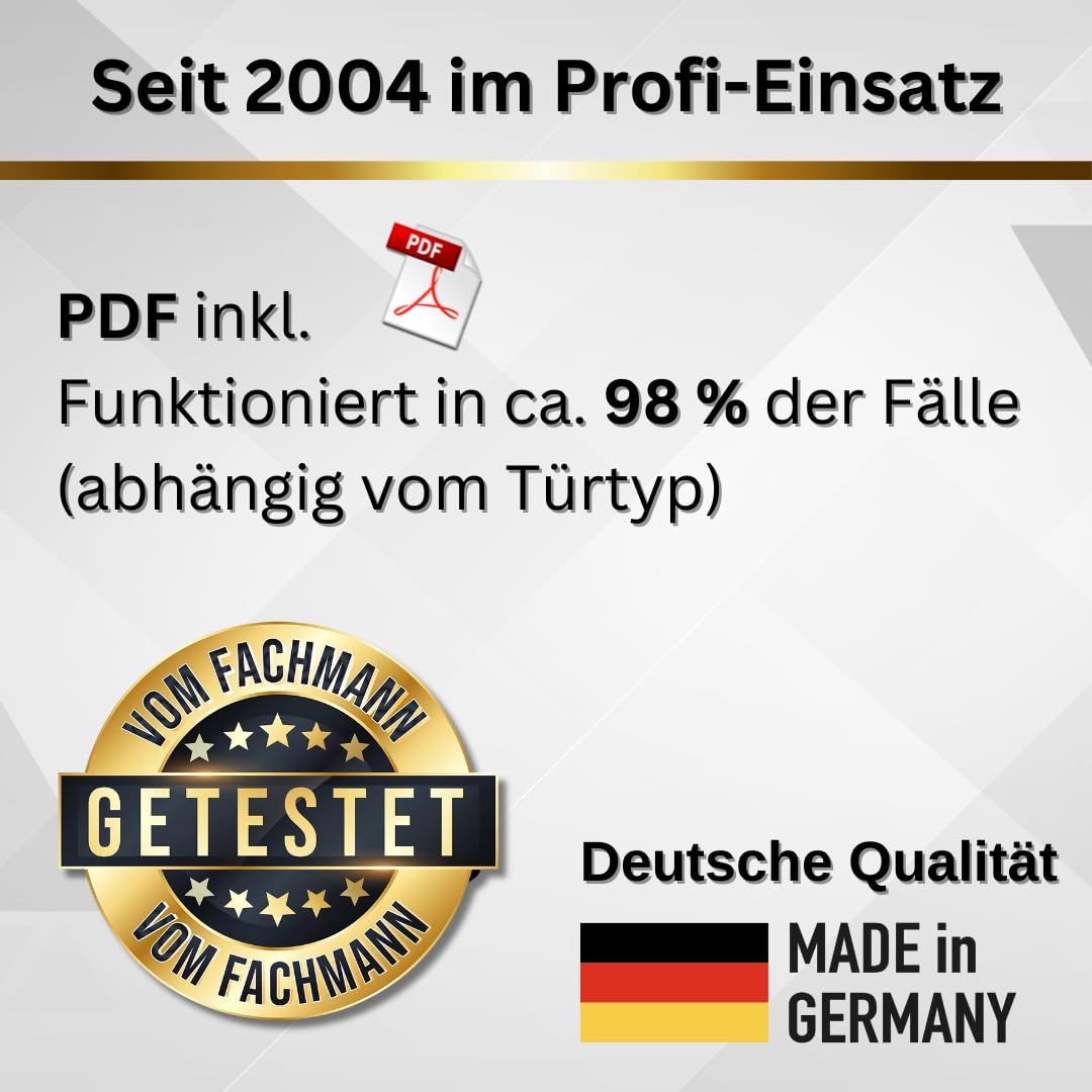 Türfallen-Öffnungskarte 0,35 mm | Öffnet jede Tür mit Falle | Plastik-Karten Tür-Schloss-Öffner | Profi-Qualität • Made in Germany • inkl. PDF-Anleitung