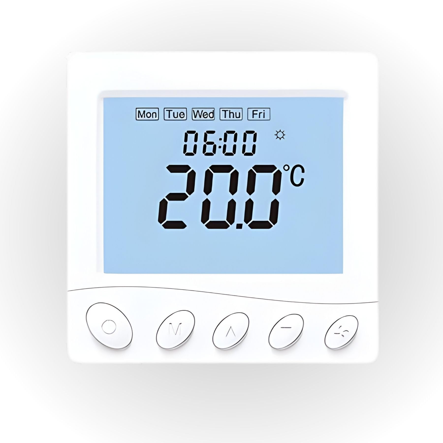 Termostato digital empotrable de 220 V, cronotermostato semanal con botones manuales, pantalla LCD retroiluminada, para caldera de gas, instalación empotrada, caja 502 o 86 x 86 mm