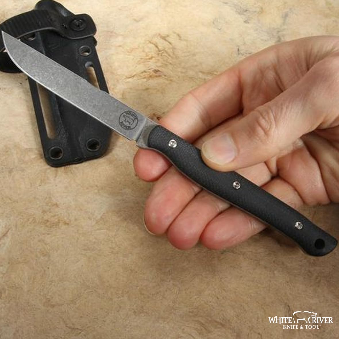 WhiteRiver Exodas 3 Black Canvas Micarta WREX3-MBL, ブラック