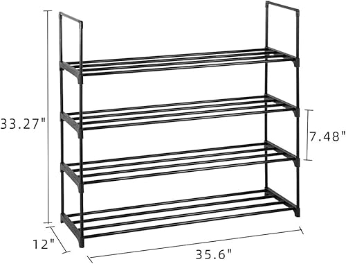 Miniatura 9 de UDeuxff Zapatero apilable, organizador de almacenamiento ajustable para zapatos, estante de almacenamiento de metal para entrada, armario, puerta,