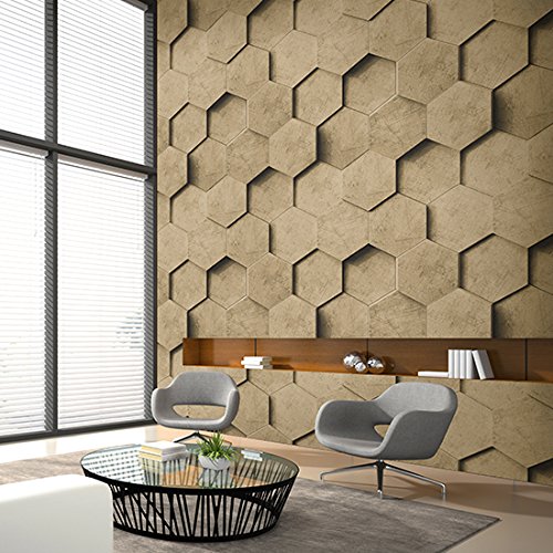 WALL DESIGNS 3D Korean Wallpaper (Paper, 106 cm X 15.6 m, Golden