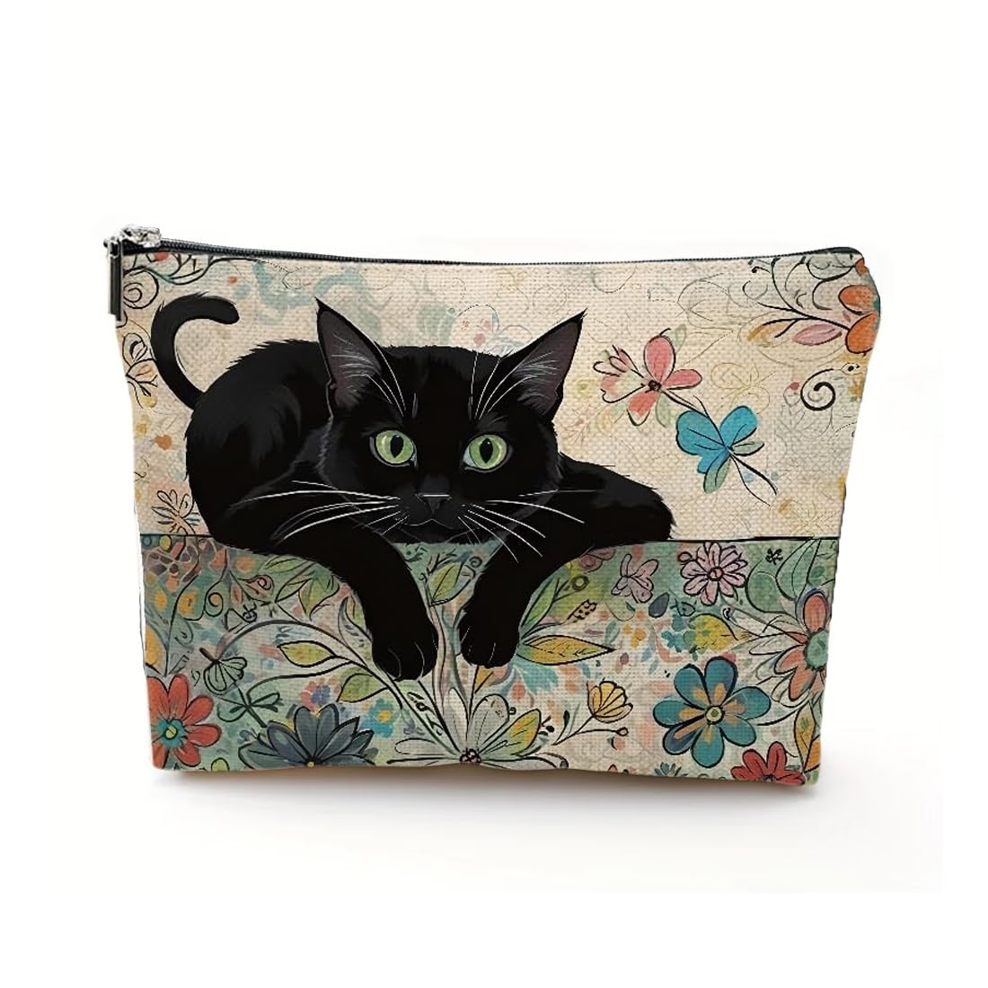 Beauty Case da Viaggio, Borsa da Toilette da Viaggio, Borsa Cosmetica per Gatt, Borsa per Cosmetici, Pochette Donna Trucchi, Borse Trucco Floreale per Donne Ragazze (A)