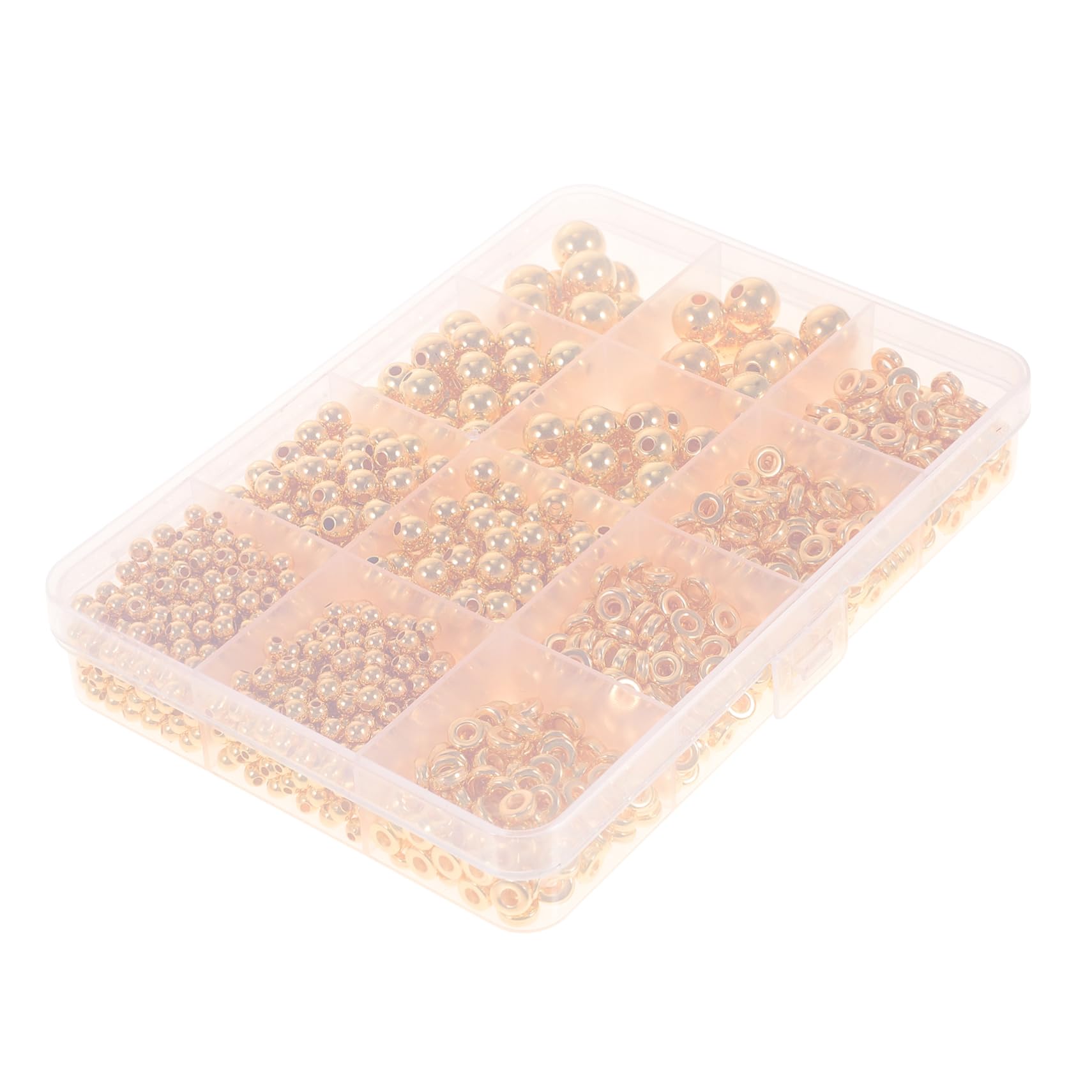 Angoily 3 Sätze Goldenes Perlenzubehör Armbänder Perlen Für Schmuckhersteller Schmuck Perlen Machen Uv Lose Perlen Abstandsperlen Zum Basteln Runde Lose Abstandsperlen Harz 1250 Stück * 3