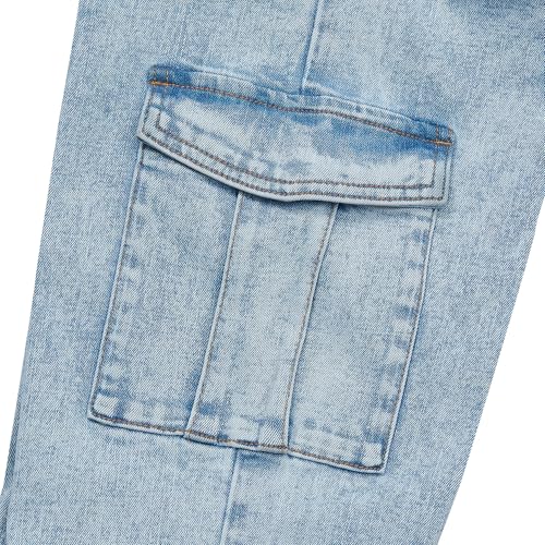 Lands' End Girls Denim Cargo Wide Leg Jeans3