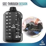 AQUAFIT 2l Water Bottle with Straw - Half Gallon Water Bottle - Motivational Gym Water Bottles 2l - 2 Liter Water Bottle Time Marker - Half Gallon Water Jug 64 oz - Large Water Bottle Gray