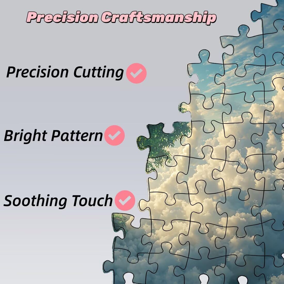 Puzzle 1500 elementów drzewo dla dorosłych, puzzle w chmurze, niemożliwe puzzle z wykwintnym pudełkiem do pakowania, klasyczne drewniane puzzle gry edukacyjne na prezent dla kobiet, dekoracja domu