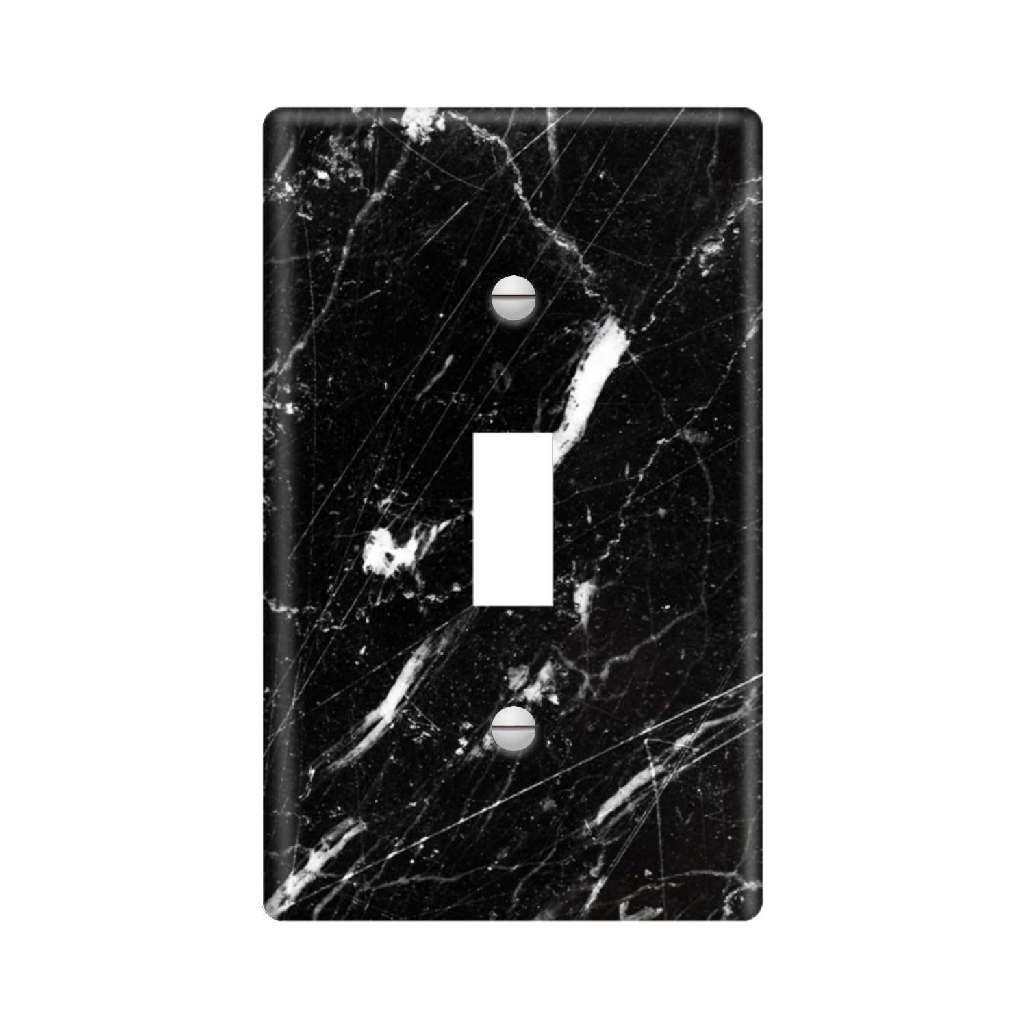1 Gang Toggle Wall Plate Black And White Marble Texture Switchcover Electrical Decorative Switchplate For Bedroom Kitchen Home Decor