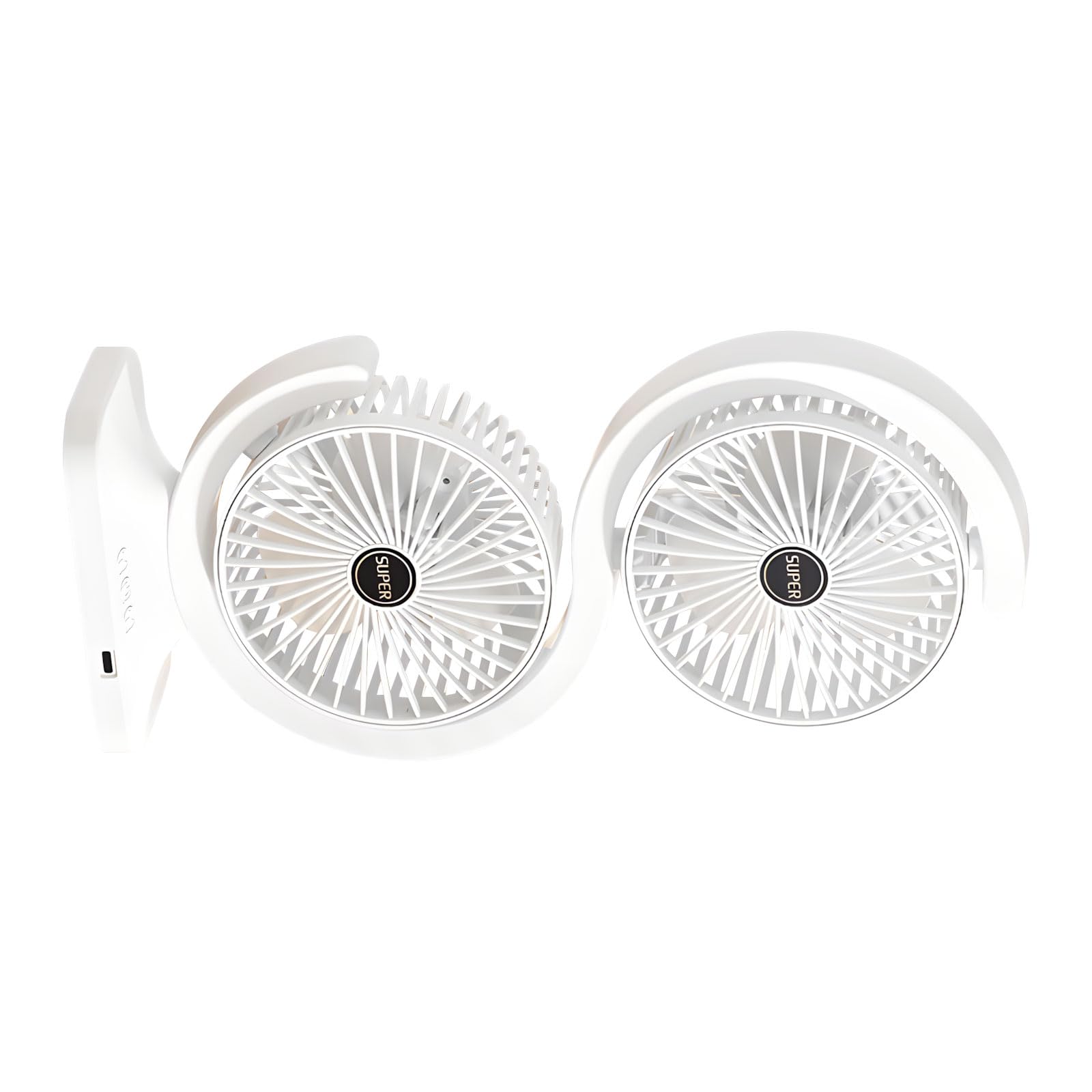 Elnwnnkc Rechargeable Two Oscillating Table Fan with 5 Wind Modes 1800mAh Capacity for Indoor Outdoor ° Rotation Fan