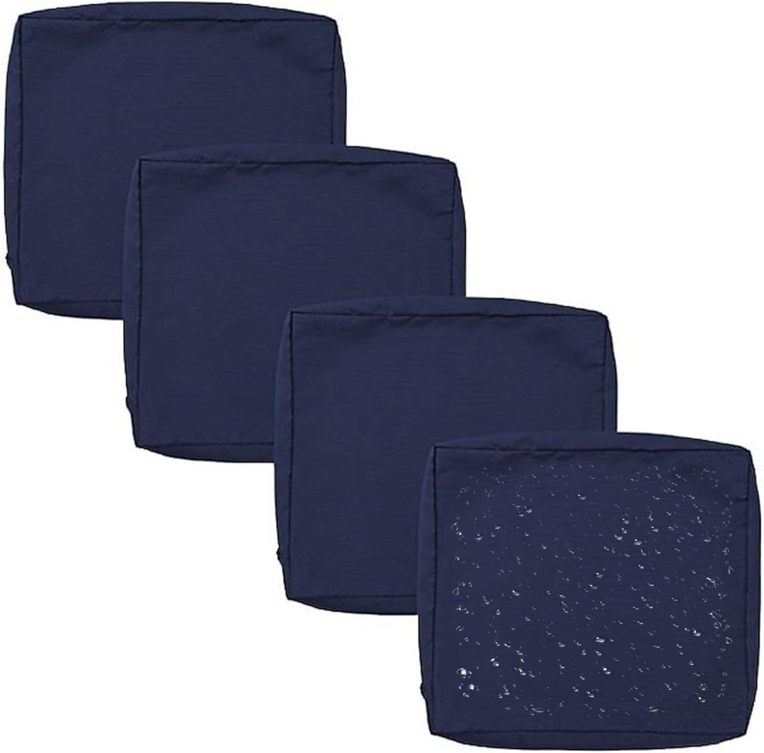 1/2/4 Pack Waterproof Sofa Seat Cushion Covers with Zipper for Outdoor and Indoor/Patio/Garden/Rattan/Chairs Furniture Protectors Cover 50/60cm Cushion Slipcover Removable(Color 6,63x68x12cm(4pcs))