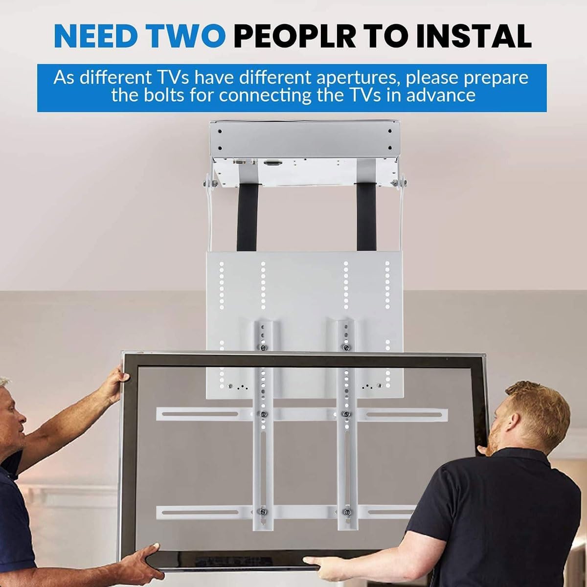 Supporto TV elettrico, supporto TV motorizzato da 32-84 pollici, supporto TV elettrico telescopico con telecomando, supporto TV da parete, ribaltamento da 0 a 90°, fino a 132 libbre(42-70n)