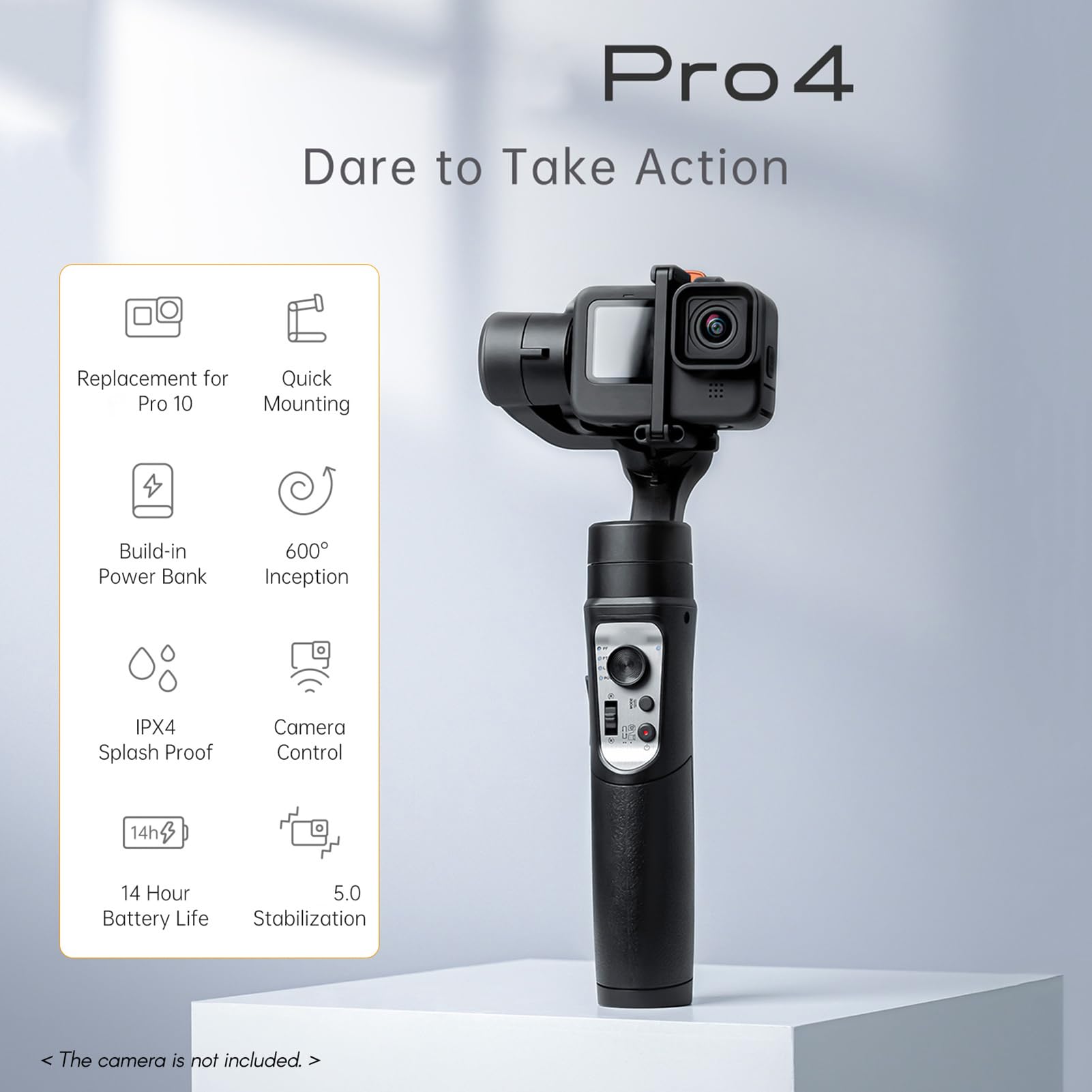 HUIOP i Pro 4 przenośny stabilizator do kamery sportowej 3 sterowany bezprzewodowy stabilizator zapobiegający rozpryskiwaniu zamiennik dla 11, 10, 9, 8, 7, 6, 5, 4, 3, One R