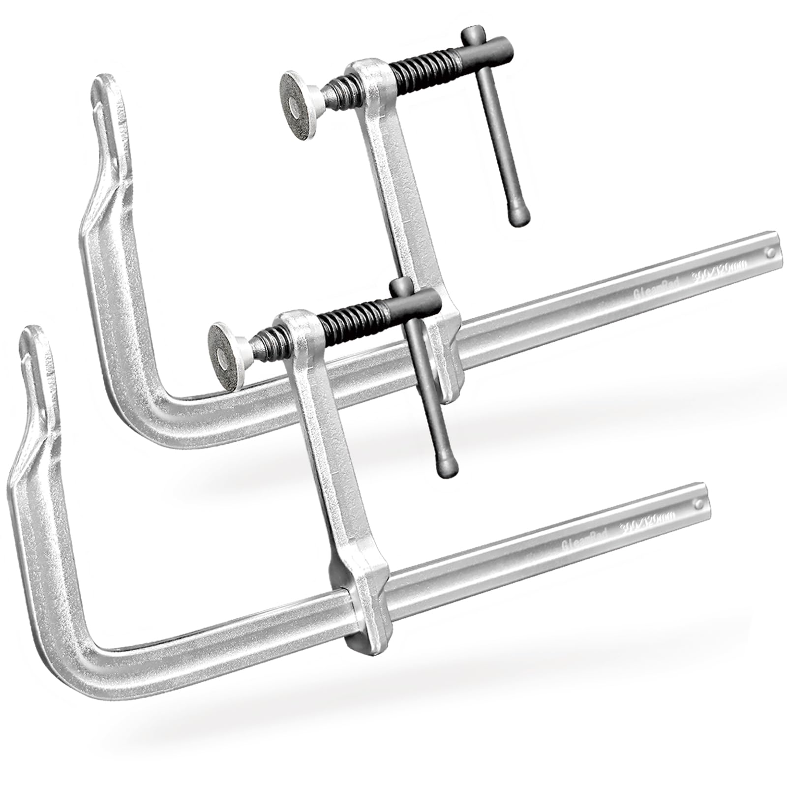 Paquete de 2 abrazaderas en F resistentes de 12 pulgadas para soldadura, carpintería y metalurgia, capacidad de carga de 1200 libras, profundidad de garganta de 4-3/4 pulgadas, construcción de acero