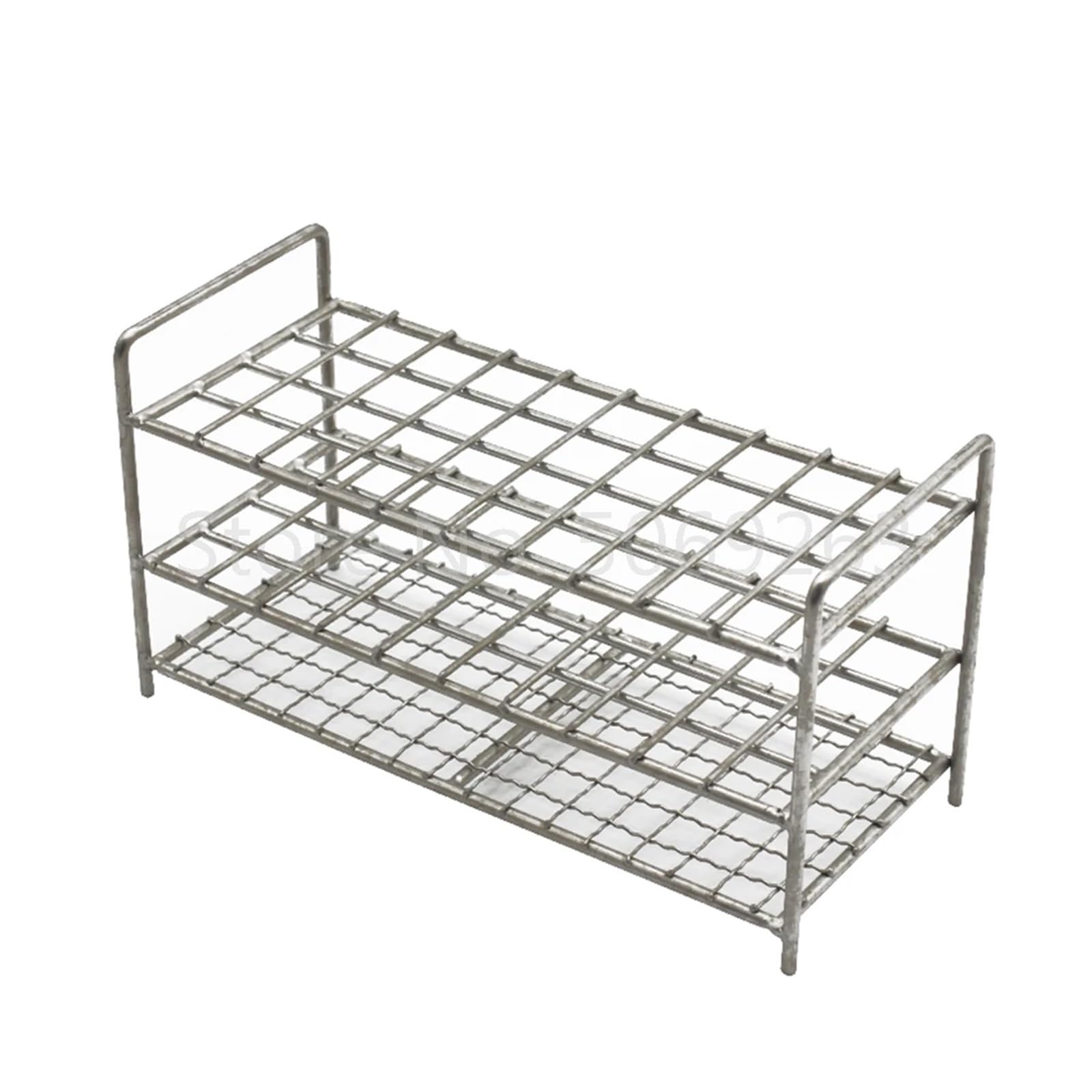 Estante de tubos de ensayo de acero inoxidable, organizador de tubos de laboratorio de 40 agujeros para tubos de 26 mm, adecuado para tubos de varios diámetros