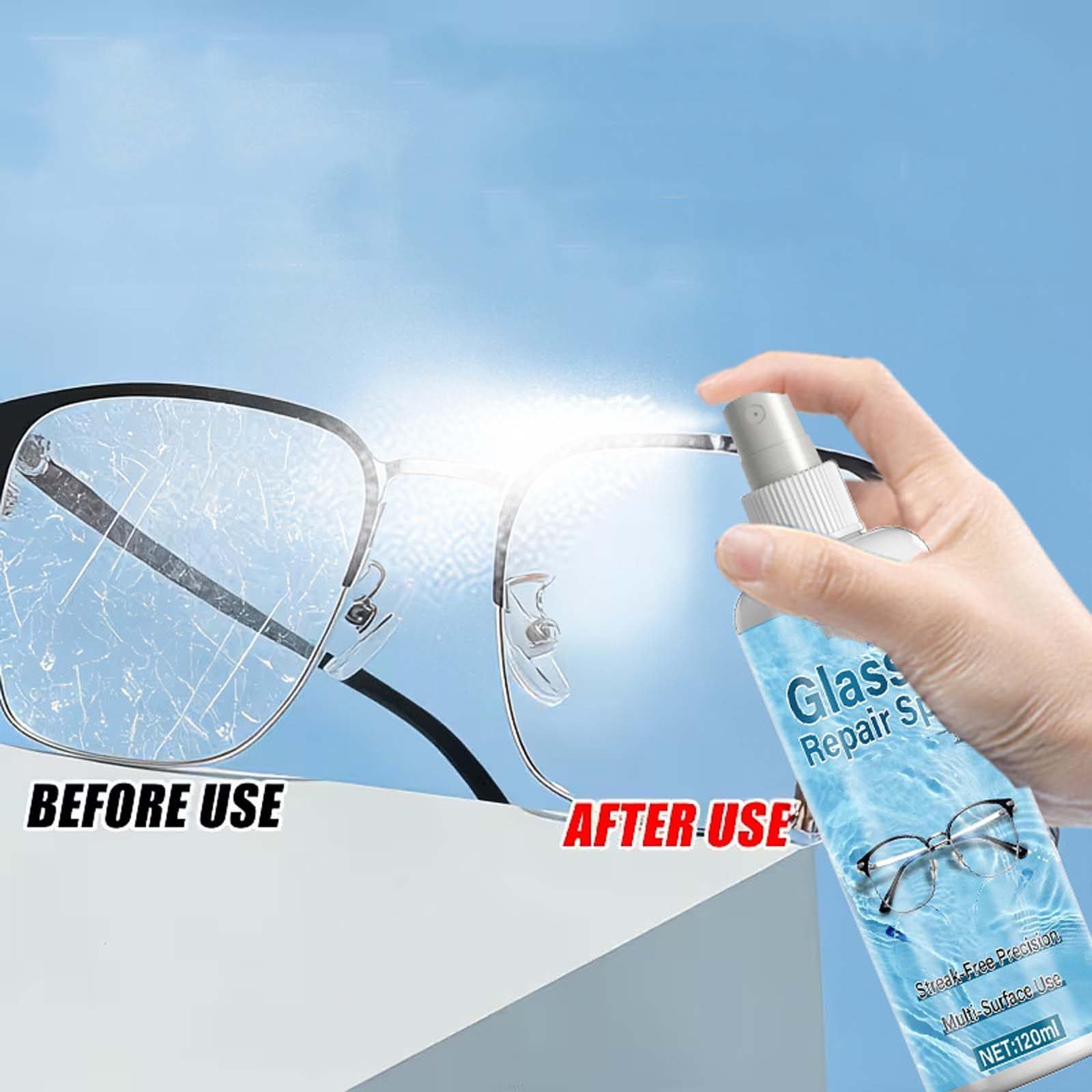 Spray de réparation des rayures pour lunettes, dissolvant de rayures pour lentilles de lunettes,liquide de restauration de nettoyage de lentilles,liquide de réparation de dissolvant de rayures (5pcs)
