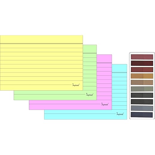 IMPRINT Index Cards Ruled Assorted Pastel 1 Pack