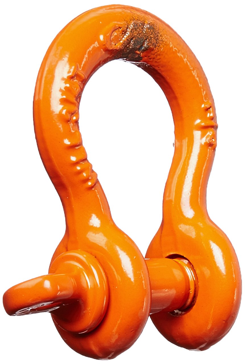 CM M646P Super Strong Anchor Shackle with Orange Powder Coated Screw Pin, 3/4 Ton Work Load Limit, 1/4" Size