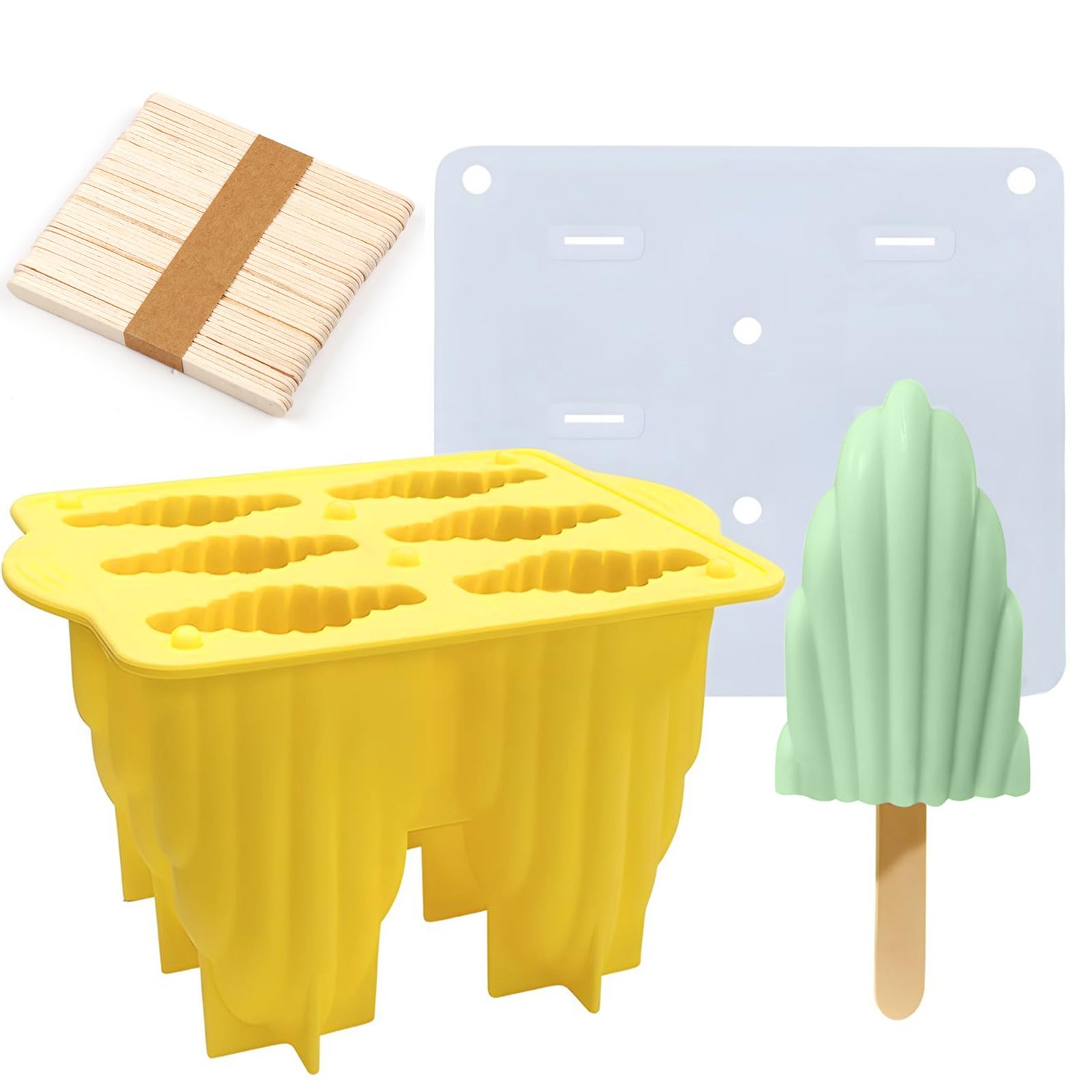 Moldes Helados Molde De Silicona Para Helados ¡Haz Tus Propias Paletas  Refrescantes! Incluye 100 Palitos - Ideal Para Verano Molde Helados, image size:1600x1600