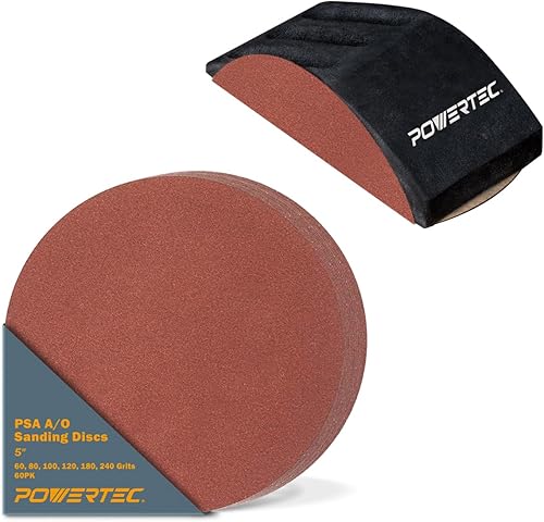 POWERTEC 8 unidades de 13 empuñaduras de lijado de contorno de perfil y bloque de lijado manual de espuma EVA para uso con papel de arena y disco de