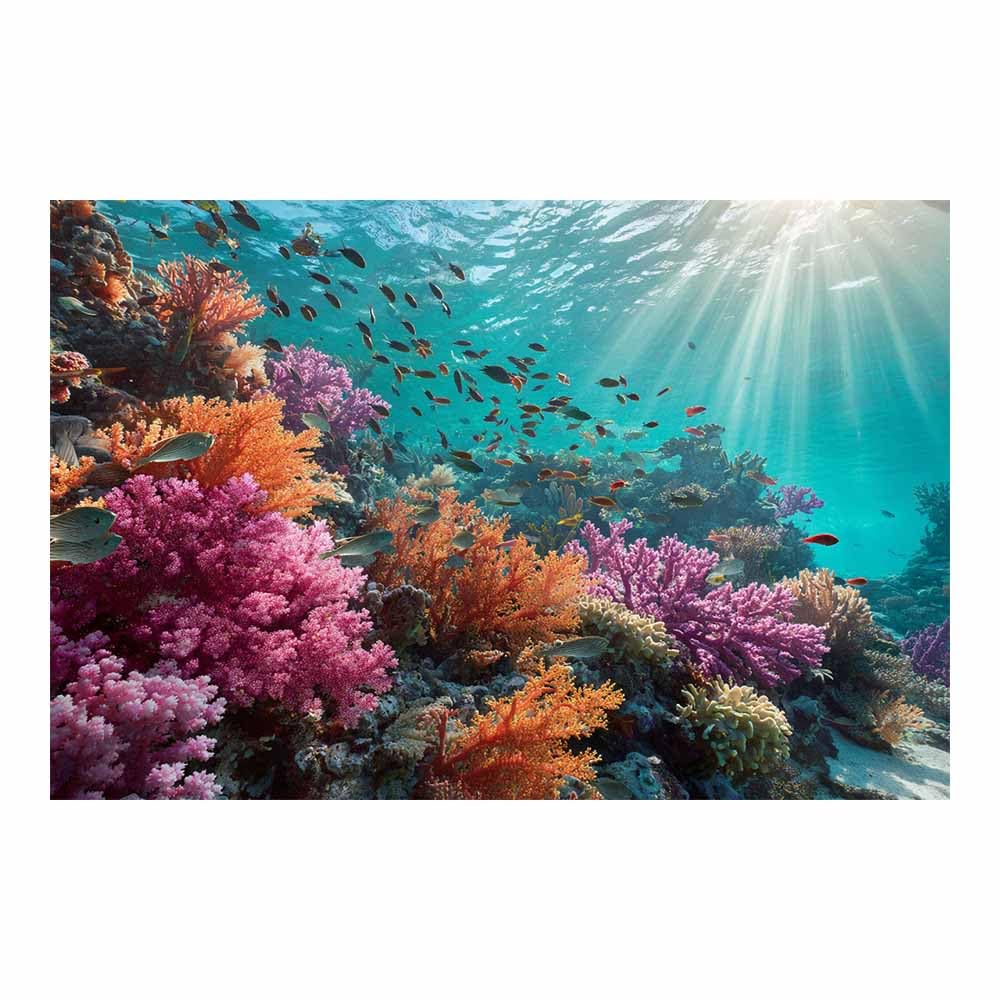 HOQIU Natural scenery wall art Colorful Underwater Reef decorative painting, wall art, for Living Room Bathroom Bedroom Kitchen Decoration.(Multicolor)-70x100cm Unframed