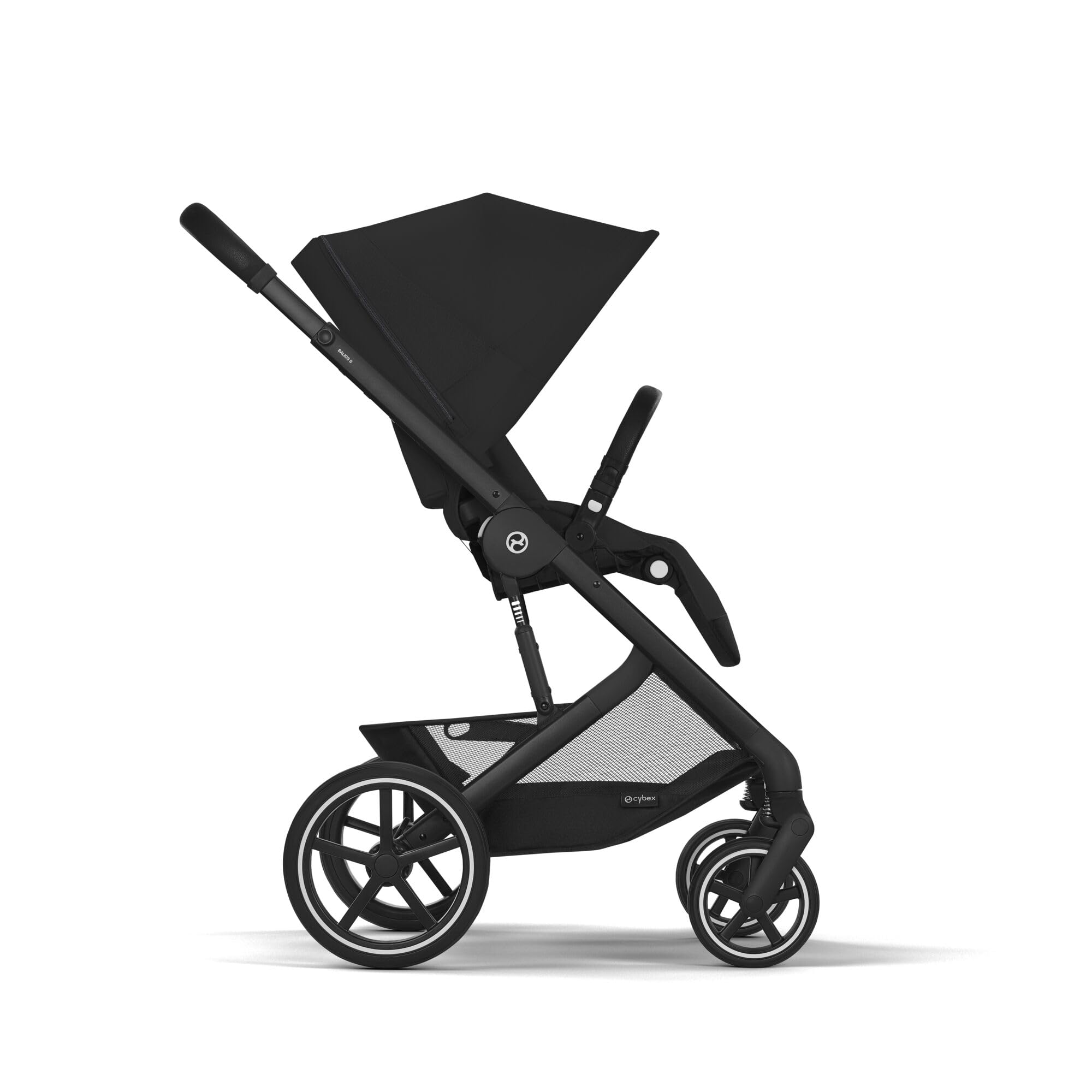 CYBEX Gold Cochecito Balios S Lux, Posición Reclinada Ergonómica, Sistema de Arnés con Una Sola Mano, Desde el Nacimiento Hasta 22 kg (Aprox. 4 Años), Moon Black