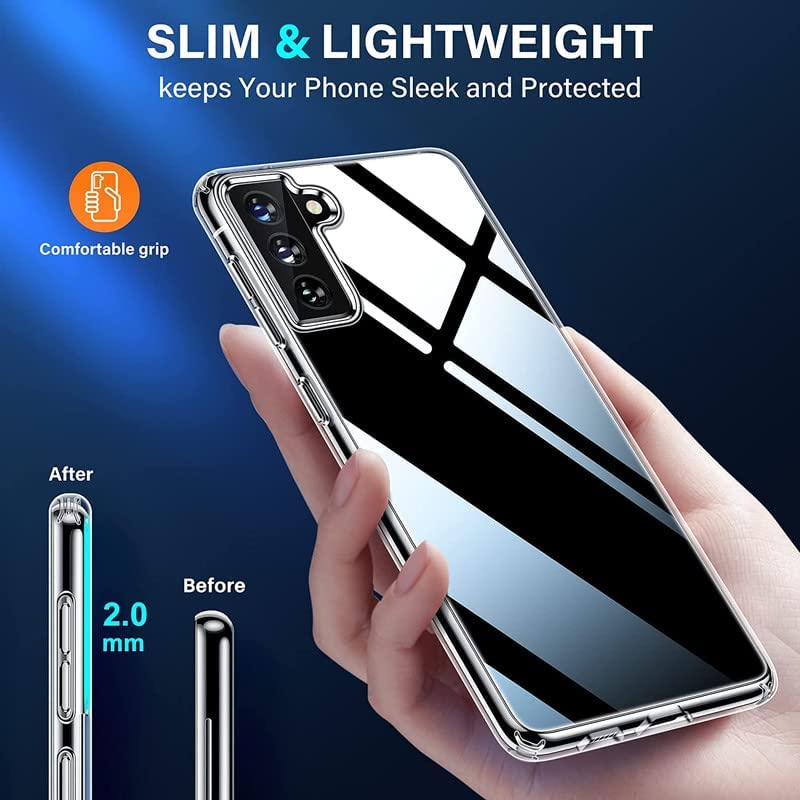 Image of NISHTECH for Samsung Galaxy S21 Plus Premium Transparent Hybrid Soft Slim Dust Proof Back Case Cover Silicone with Camera Protection