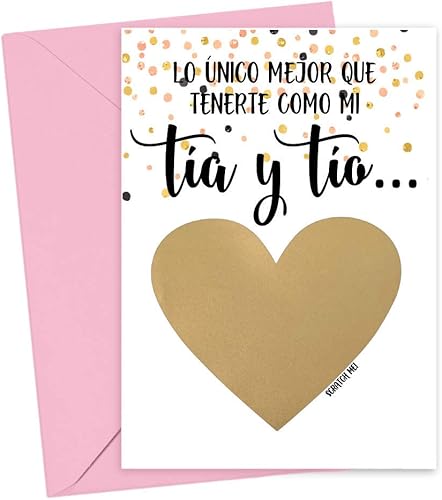 Miniatura 2 de Spanish Will You Be My Godmother Godfather Scratch Off Card, Card for Tia y Tio Promotion to Padrinos from Niece Nephew Goddaughter Godson