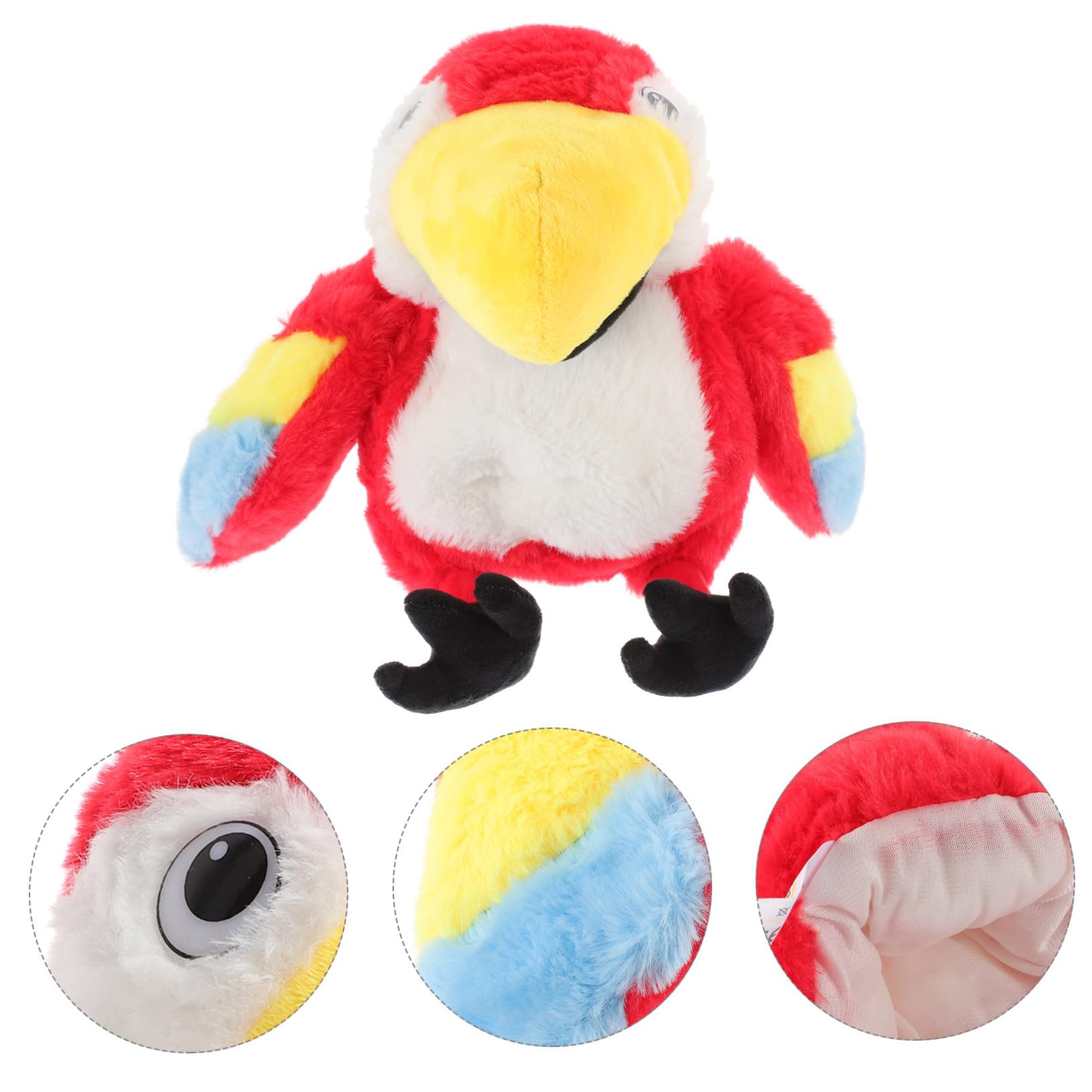 Marioneta de Mano de Peluche de Loro Juguete Interactivo para Hijos Marioneta de Mano con Forma de Ave Muñeco de Felpa Lavable y para Narrativos