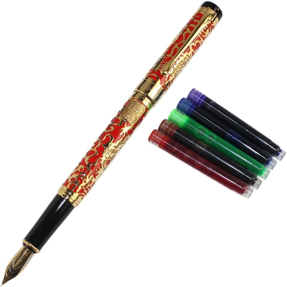 Gullor Fountain Pen 5000 Red and Gold Dragon Year with Gift Box and Ink cartridges