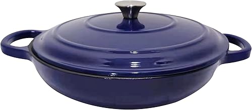 Brasero esmaltado de hierro fundido de 3.5 cuartos, azul