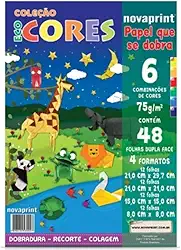 Bloco Para Educacao Artistica Dobra 4tamanhos 75g 48 Folhas - Pacote com 1 Unidade Novaprint, Multicor