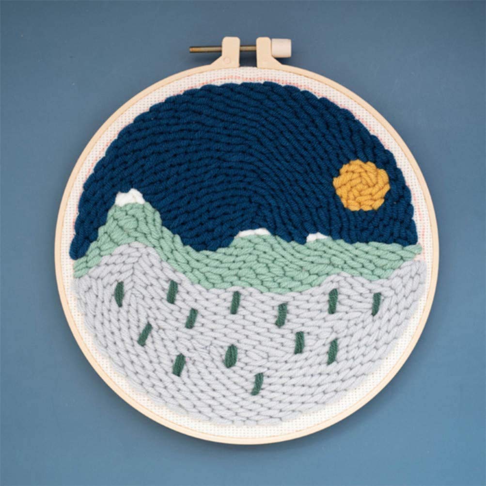 DOITEM Kit de Broderie pour Débutant, Kit D'outils de Broderie Rond Réglable, Kit de Démarrage Avec Cerceau à Broder, Fil à Broder, Tissu à Broder Avec Modèles de Motifs, pour Bricolage
