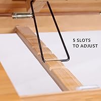 Vista 5 de Bandeja de bambú con patas ajustables Bandeja plegable para servir desayuno Escritorio de regazo con cajón superior inclinable y lateral