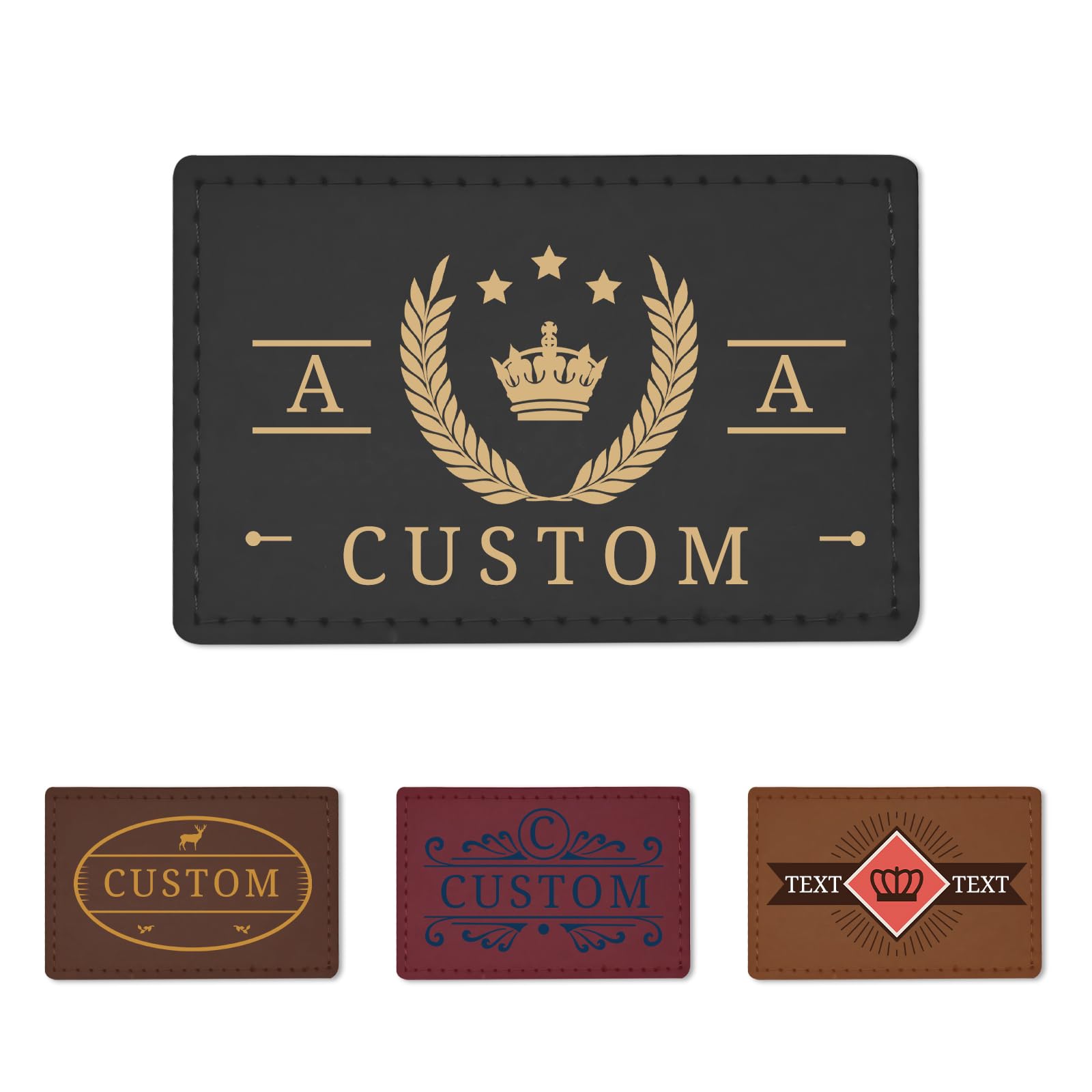 JCYIF Custom Leather Patches for Hats - Personalized Printed Leatherette Labels Iron-on, Hook & Loop - Unique Gift for Hats Bags Jackets