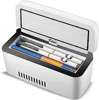 インスリン冷蔵ボックス薬クーラー 2 バッテリー付き大容量車の冷蔵庫屋外や旅行に 61hpC5XcnwL._AC_UF350,