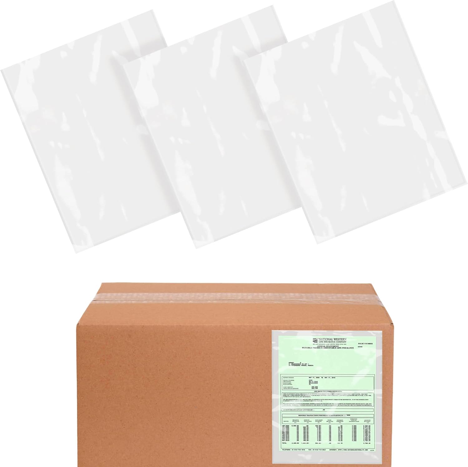 ABC Packing List Enclosed Envelopes 9.5 x 12 Inch, Clear