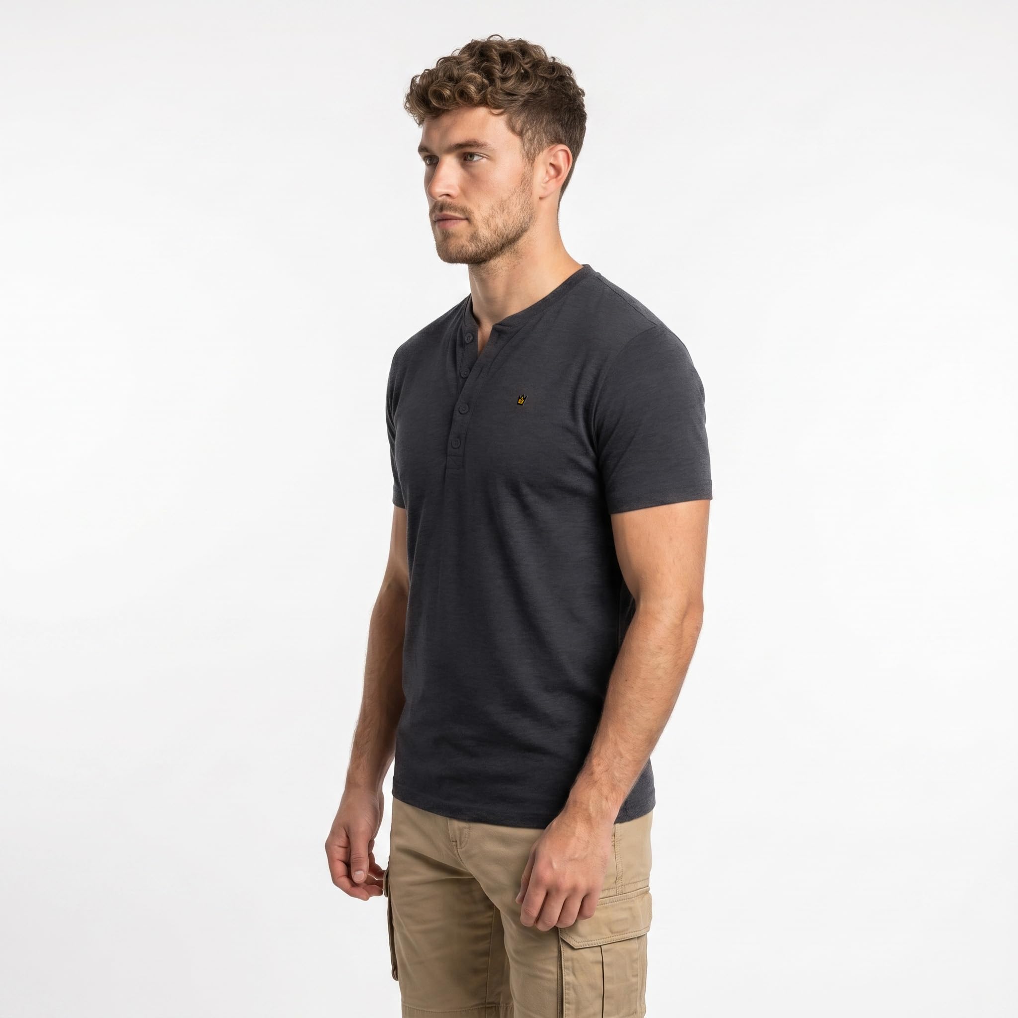 2er-Pack Herren-Henley-T-Shirts mit halben Ärmeln, leichte Henley-Oberteile