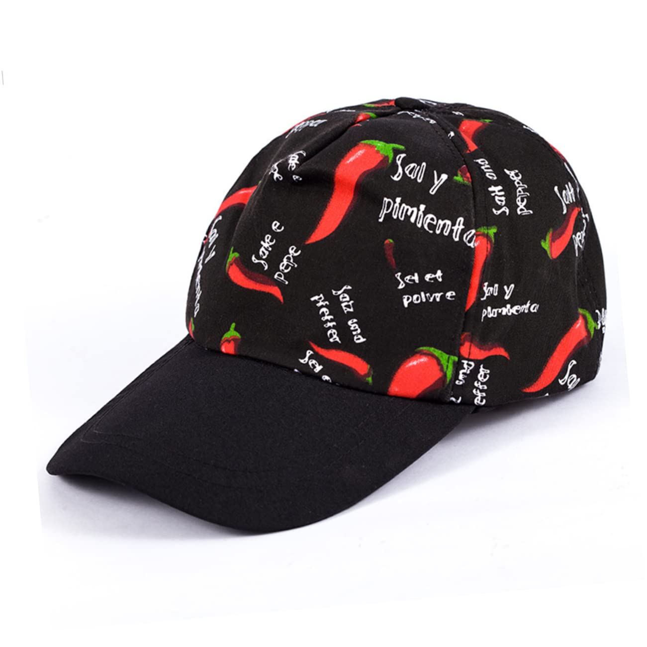 NOLITOY 1Pc Creative Chilli Pattern Waiter Cap Comfortable Working Chef Hat for Restaurant Use Stylish and Sweat Absorbing Design Easy Kitchen and Catering Black