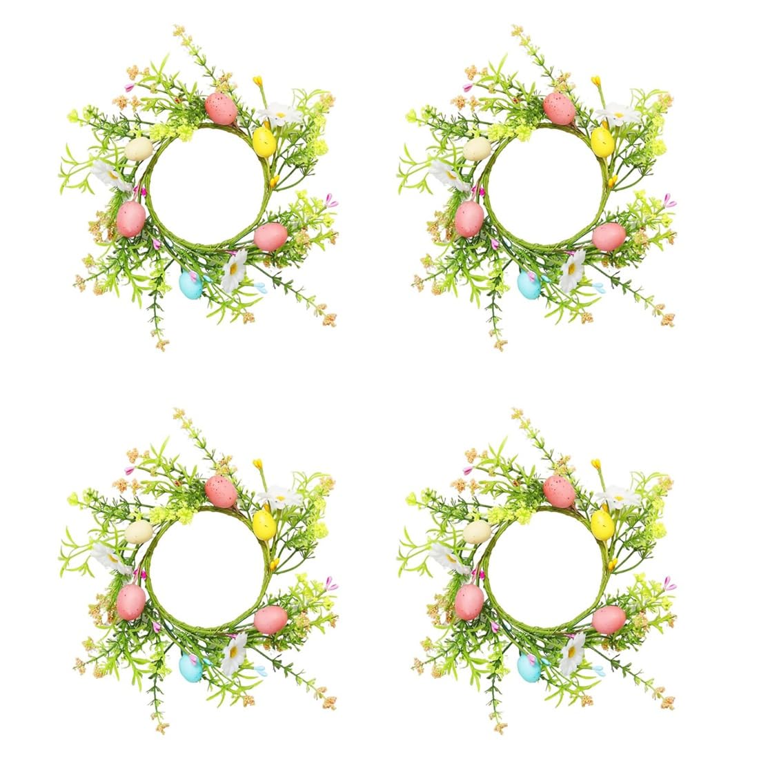 UDSKNV[KSL Holiday Home Kitchen Cabinet Table Centerpiece Decor Daisy Flower Spring Egg Pastel Pip Berry Candle Rings Holder
