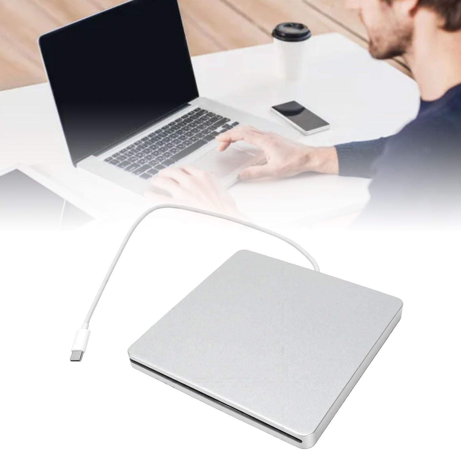 Masterizzatore DVD Esterno USB C, Unità Ottica Portatile in