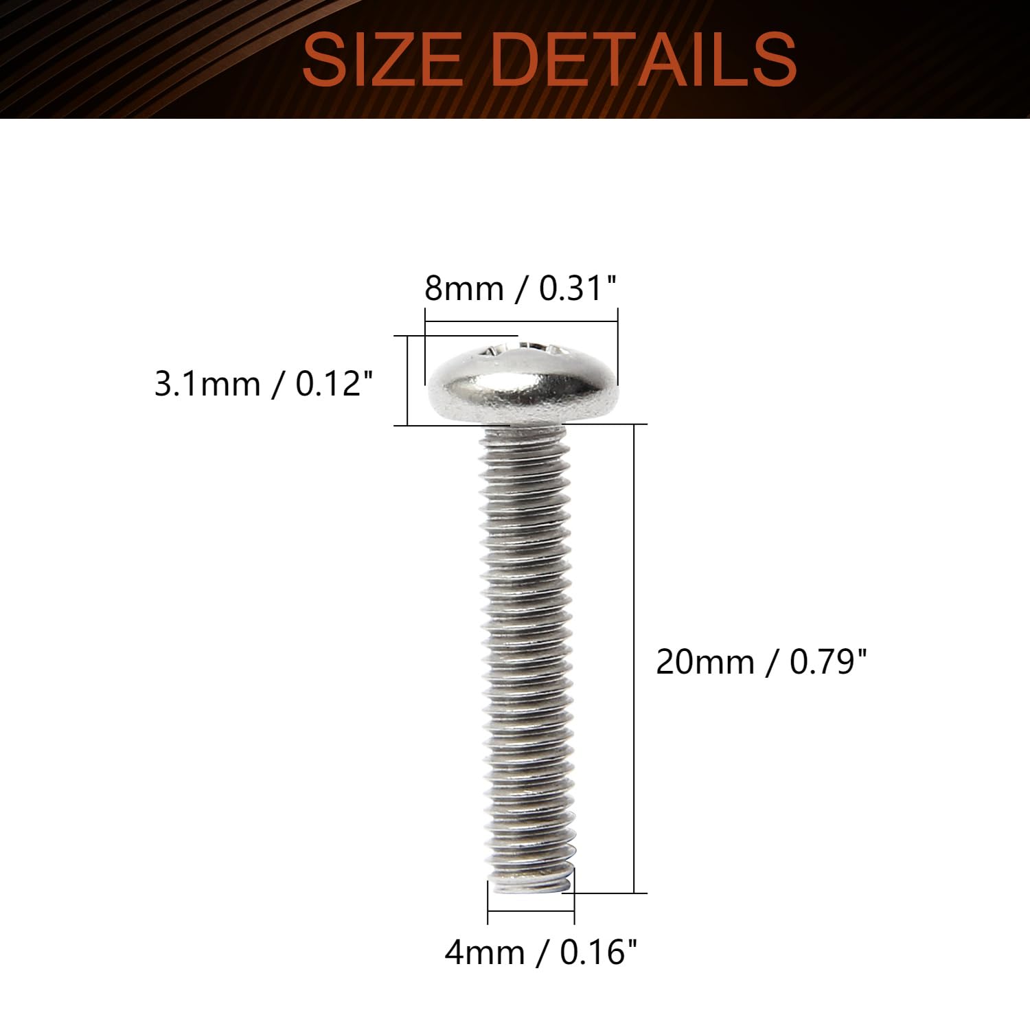 MroMax M4 X 14mm Machine Screws Pan Phillips Cross Head Screw 304 Stainless Steel Fasteners Bolts Silver Gray 30Pcs