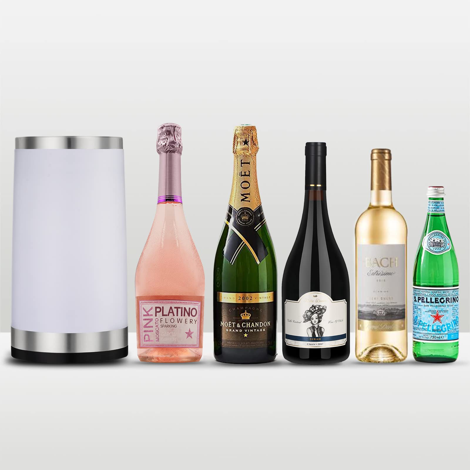 Enfriador de vino con lámpara táctil Ambient RGB recargable, enfriador de botellas para 750 ml, ideal como regalo de vino para hombres