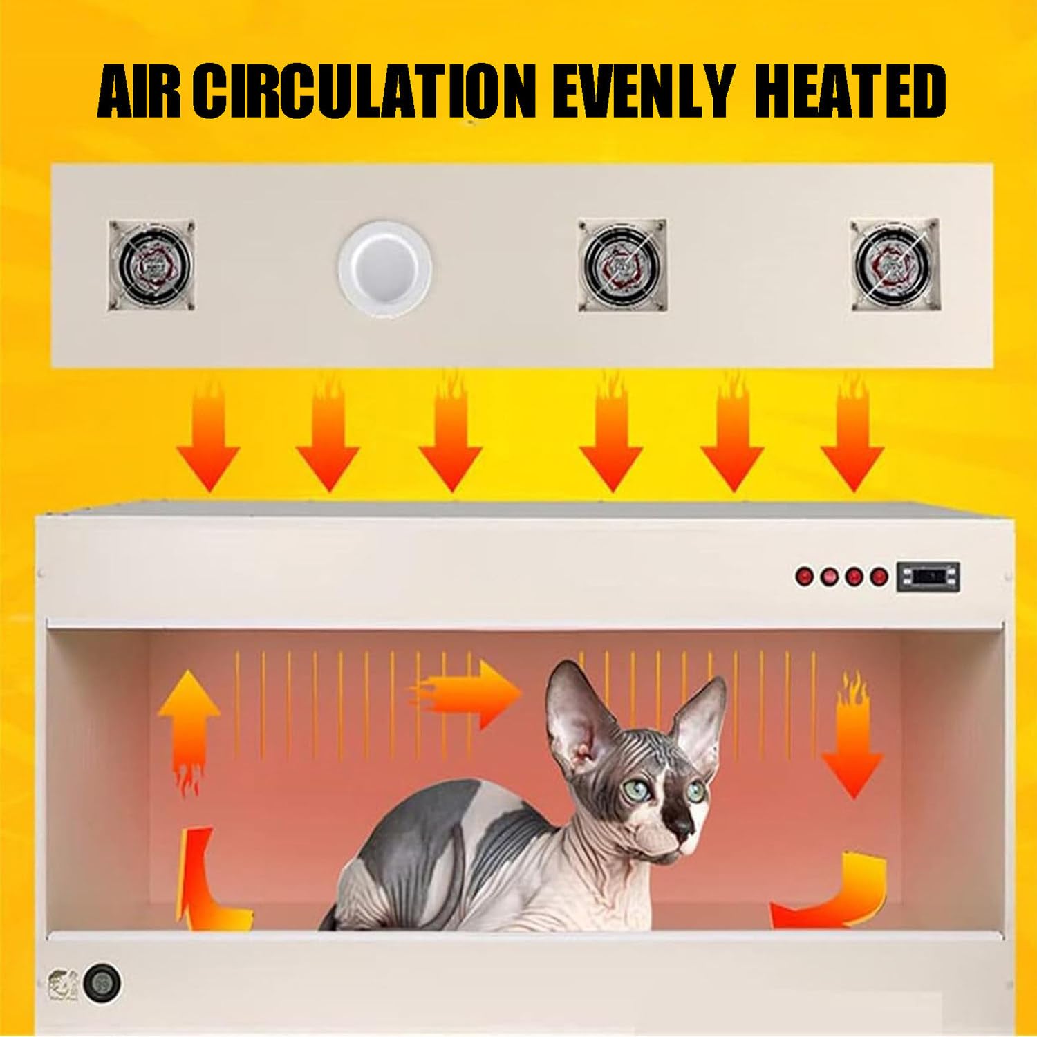 Intelligenter Welpen-Inkubator Mit LED-Licht Und Unabhängigen Schaltern,All-in-One-Brutkasten Mit Heizung Und Belüftung Für Neugeborene Würfe,Hunde,Katzen Und Kleintiere 60 * 50 * 50cm