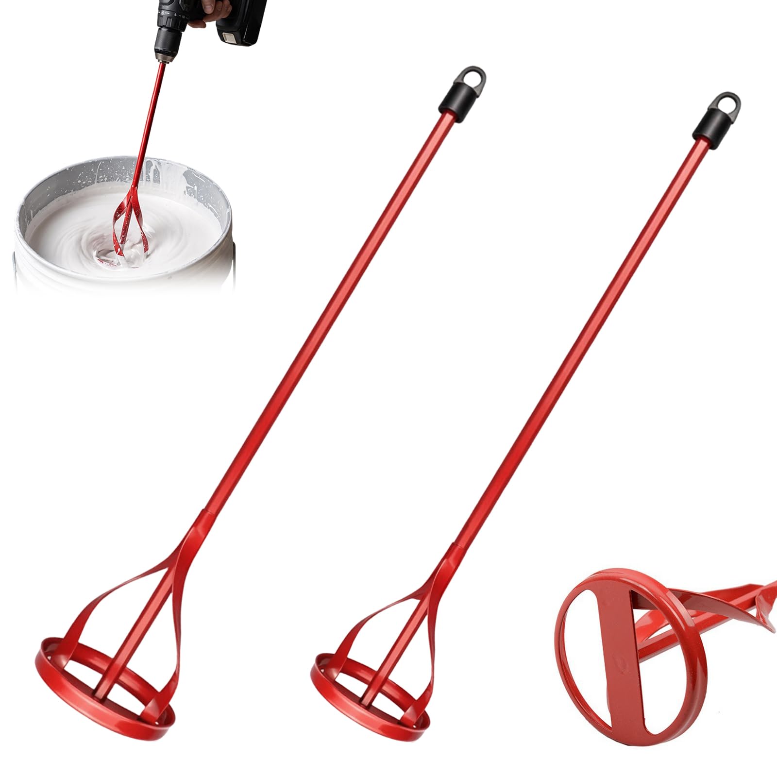 2pcs Paint and Mud Mixers 40cm Paint Stirrer for Drill in 1to5 Gallon Drums